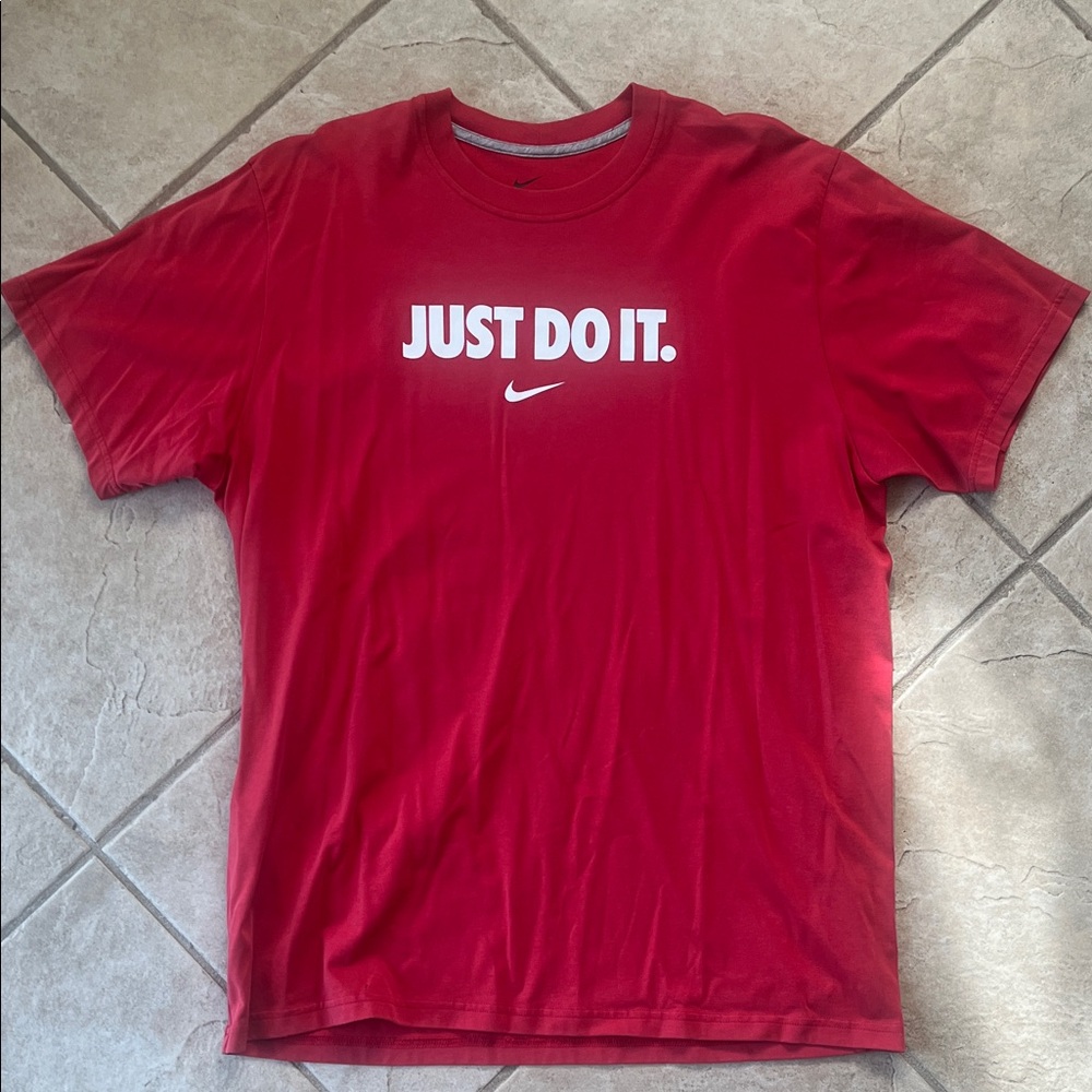 Nike Red 'Just Do It' Short Sleeve Tee